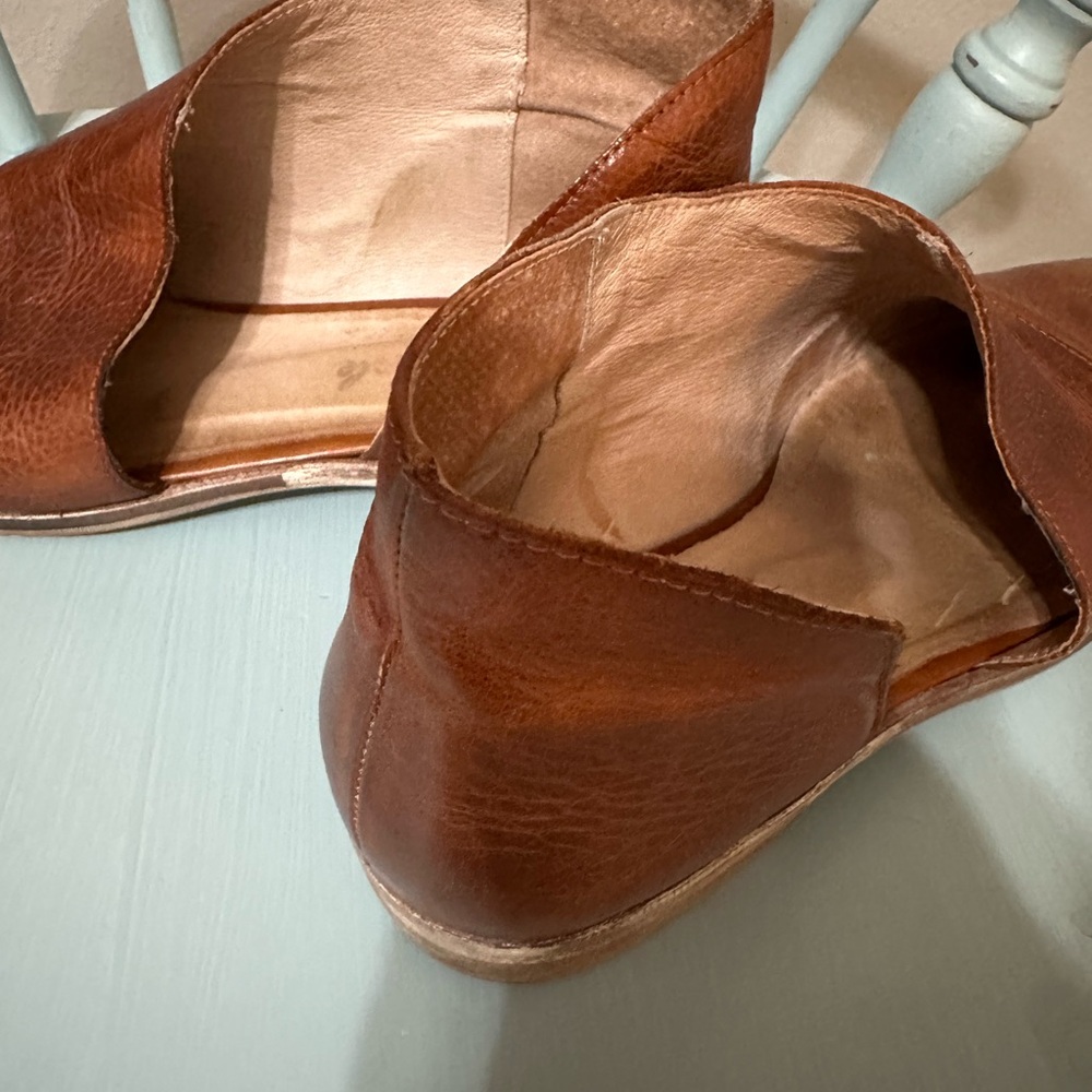 Free People Royale Flats - Cognac Leather Women's Shoes - Picture 2 of 6